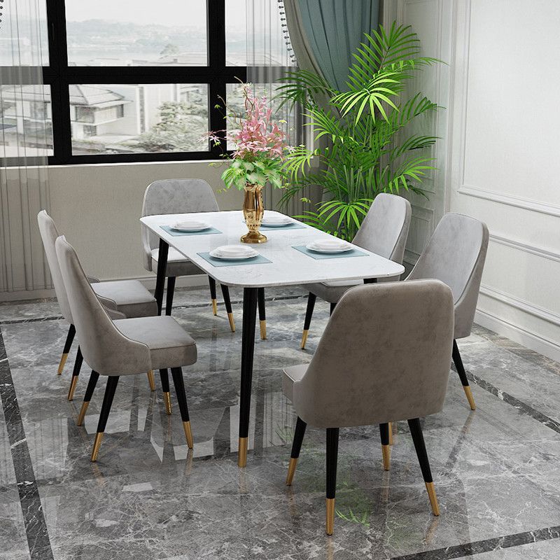 Set tavolo da pranzo contemporaneo Set da 1/2/7 pezzi per interni in pietra e ferro