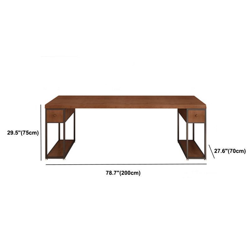 Hedendaagse massief houten bureau 30-inch H Computer Desk in Brown