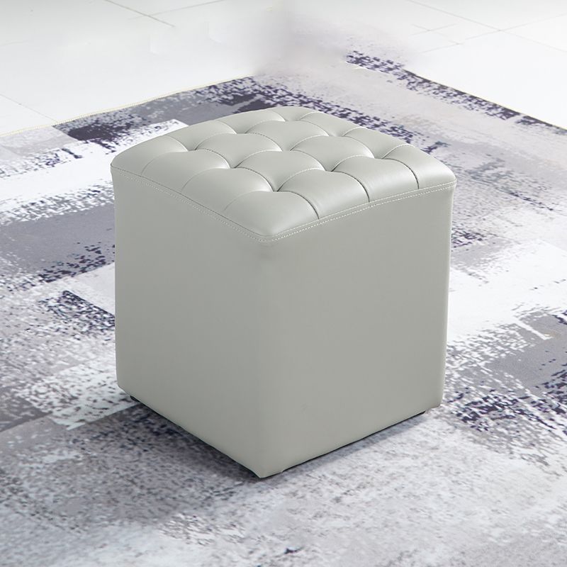 Pouf de cuero cuadrado estándar resistente a las manchas contemporáneas