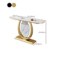 12 inch Wide Glam Console Table Half Moon Stone Accent Table with Legs Clearhalo 'Console Tables' 'console_tables' 'Entry & Mudroom Furniture' 'furn' 'furn_console_tables' 'Furniture' 1200x1200_96a06c2b-cf77-4df5-9d2a-cc78171b4e23