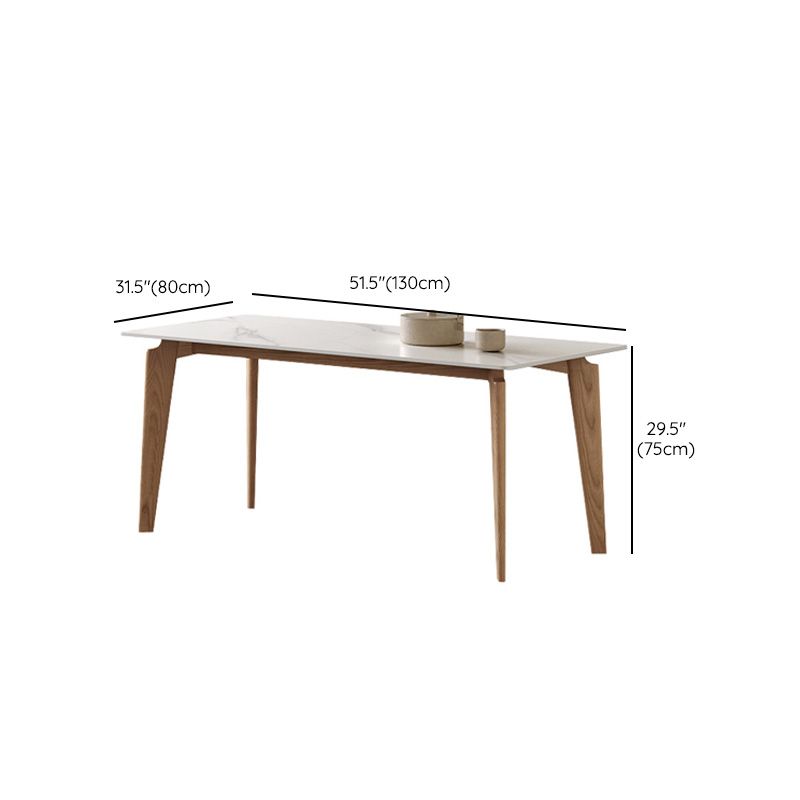 Modern Rectangle Dining Table Sintered Stone Table with Wooden Legs for Home Use Clearhalo 'Dining Tables & Seating' 'Dining Tables' 'dining_table' 'furn' 'furn_dining_table' 'Furniture' 'Kitchen & Dining Furniture' 1200x1200_96a0bbfb-ed1a-455b-baf6-883679d2a057