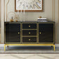 Glam Sideboard Buffet Mirrored 3 Drawers and 2 Doors Cabinets Buffet Sideboard Clearhalo 'buffet_sideboard' 'Buffets & Sideboards' 'furn' 'furn_buffet_sideboard' 'Furniture' 'Kitchen & Dining Furniture' 1200x1200_96a4212a-da08-4db5-a648-88cc201825e7