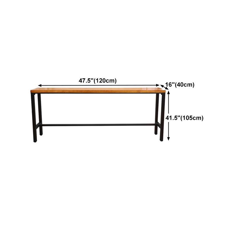 Pine Wood Bar Table Industrial Bar Table with Trestle Base in Black Clearhalo 'Bar Furniture' 'Bar Tables' 'bar_tables' 'furn' 'furn_bar_tables' 'Furniture' 'furniture_bar_tables' 'Kitchen & Dining Furniture' 1200x1200_96a43a78-a110-4e7b-ab11-08b2a0887f70