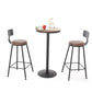 Industrieller Bistro-Stehtisch mit Sockel aus massivem Holz und Metall