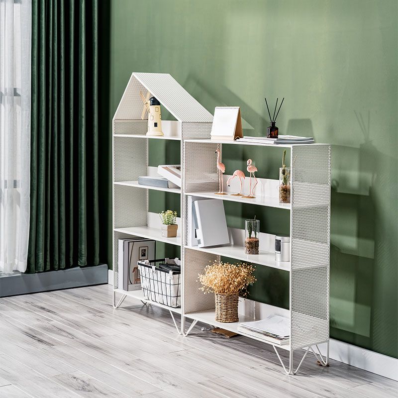 Modern Style Bookcase Metal Open Back Bookshelf for Home Office Use