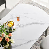 Mesa de comedor de piedra redonda blanca contemporánea con patas de madera maciza