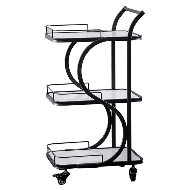 33.46" High Contemporary Prep Table Rolling Metal Prep Table for Home