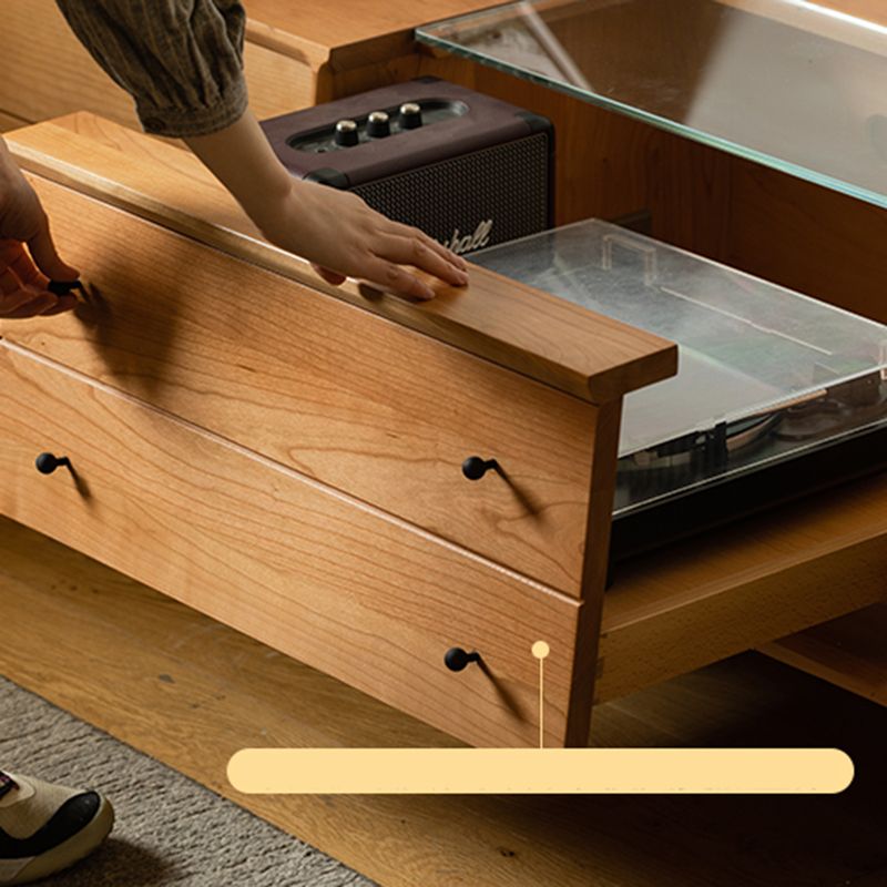 Contemporary Media Console Wooden TV Media Console with 4 Drawers Clearhalo 'furn' 'furn_tv_stands_entertainment_centers' 'Furniture' 'Living Room Furniture' 'TV Stands & Entertainment Centers' 'TV Stands & Media Storage Furniture' 'tv_stands_entertainment_centers' 1200x1200_96ab89f2-a489-4603-9cf3-5412eadd9b0f