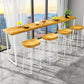 Rectangle Modern Pub Table Set 1/5 Pieces Pine Wood Top Bar Table with Wooden Stools