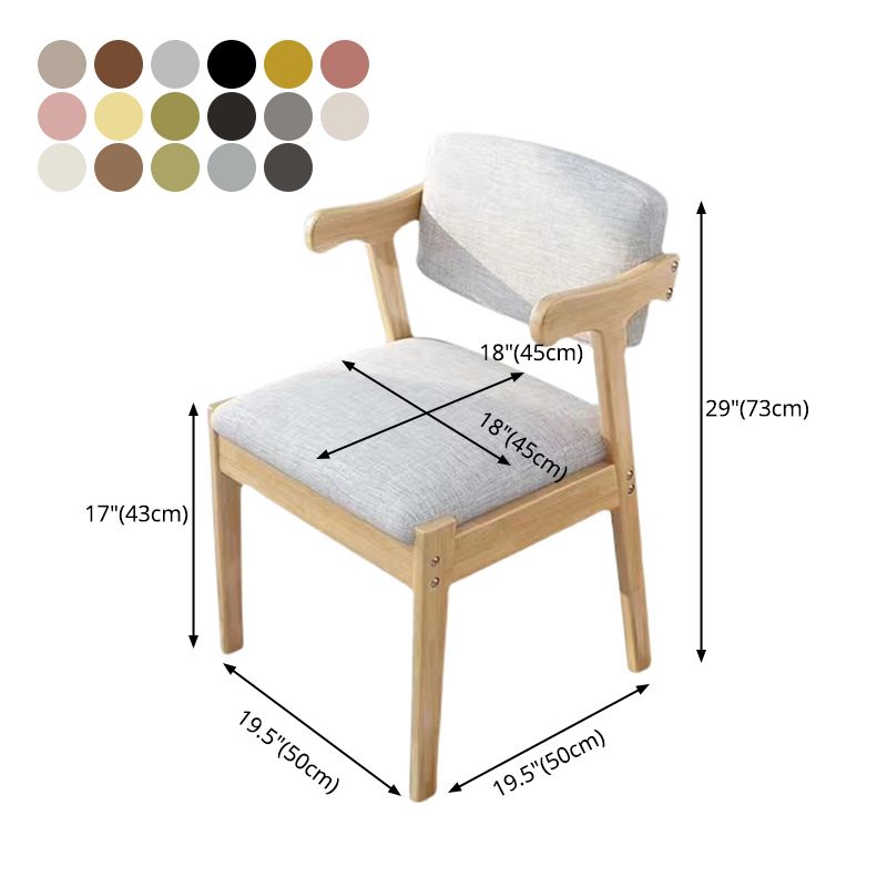 Scandinavian Beech Open Back Arm Chair Matte Finish Upholstered Dining Chair Clearhalo ' kitchen&dining_furn' 'Dining Chairs' 'Dining Tables & Seating' 'dining_chair' 'furn' 'furn_dining_chair' 'Furniture' 'furniture_dining_chair' 'Kitchen & Dining Furniture' 'kitchen' 1200x1200_96aeee08-9ff3-4576-9891-c15ac5206f01