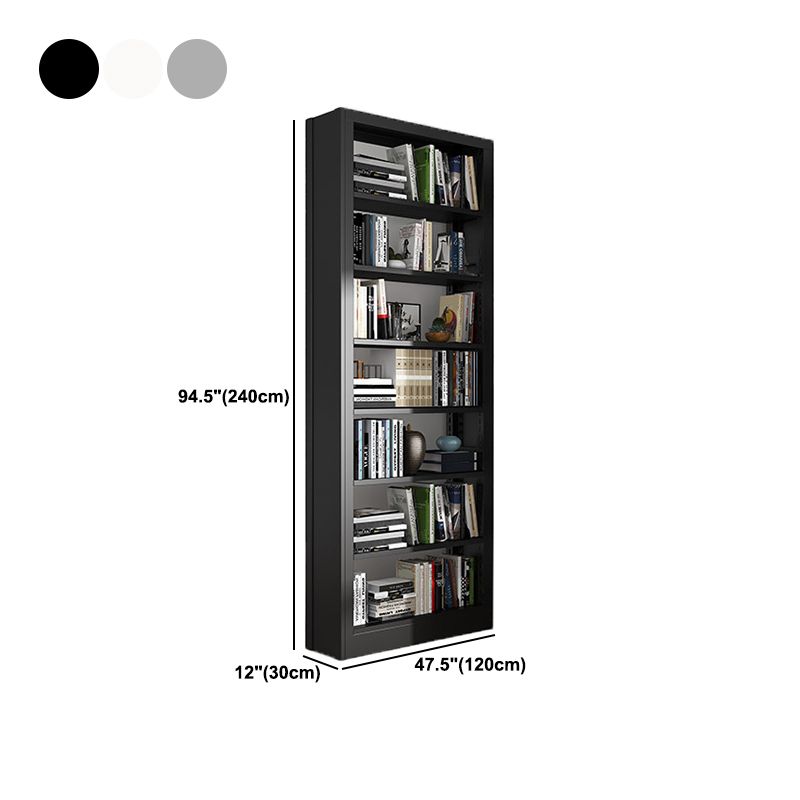 Open Metal Bookshelf Modern Home Living Room Rectangular Bookcase