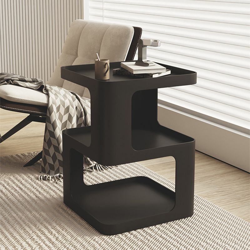 Ultra-Modern Side End Snack Table with Metal Shelves Bedroom Side Table Clearhalo 'Coffee & Accent Tables' 'End & Side Tables' 'end_side_tables' 'furn' 'furn_end_side_tables' 'Furniture' 'Living Room Furniture' 1200x1200_96b033f2-6a21-4c7f-a29e-a9275ca66867
