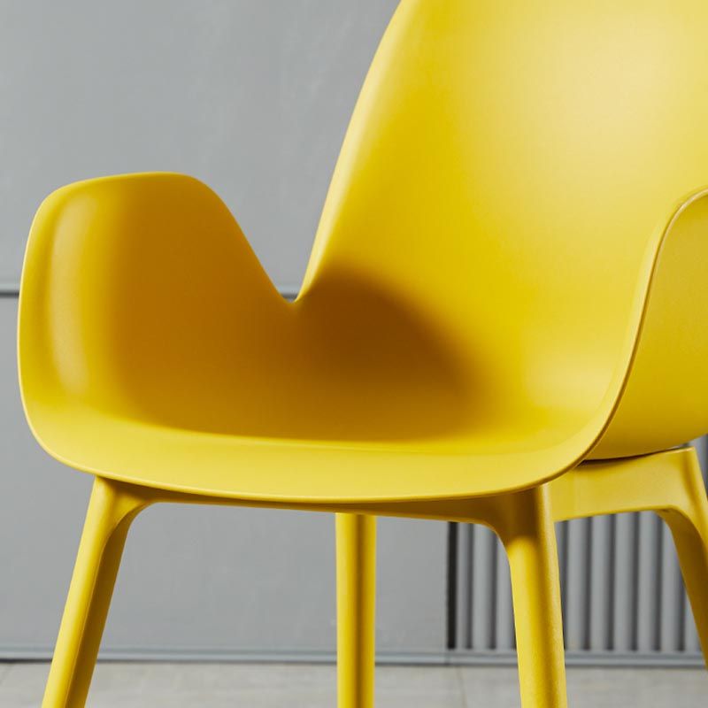 Modern Plastic Chair Parsons Chair with 4 Legs in Matte Finish for Home