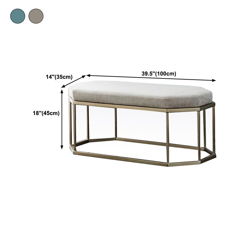 13.8 Inch Wide Cushioned Seating Bench Glam Metal Ottoman Bench Clearhalo 'Benches' 'Chairs & Seating' 'furn' 'furn_benches' 'Furniture' 'Living Room Furniture' 1200x1200_96b16eb6-fd6d-4889-b73c-1bb8fbfd972f