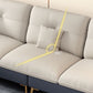 Scandinavian Stain-Resistant Faux Leather Tufted Back Beige Sofa & Chaise