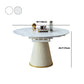 Scandinavian Round Dining Table Sets 1/4/5/7 Pieces Leather Dining Table and Chairs