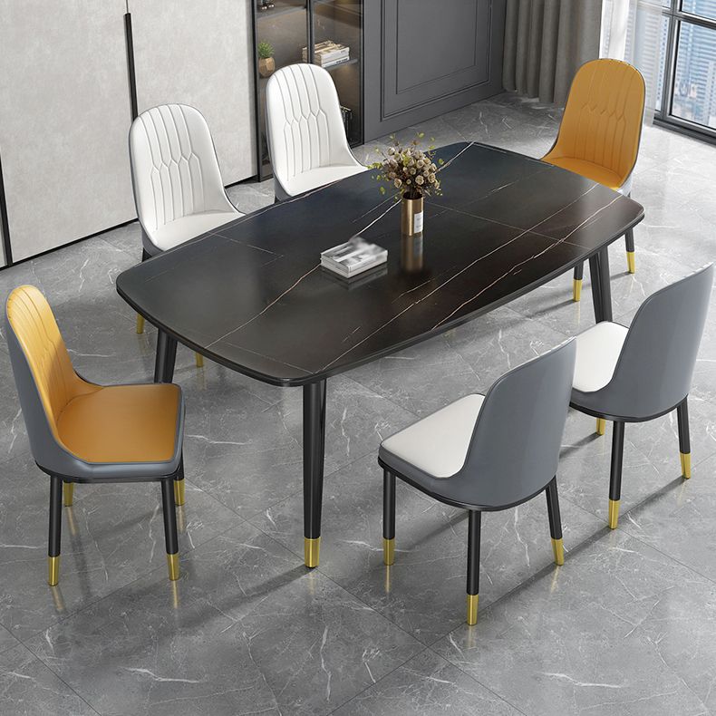 Modern Sintered Stone Standard Dining Table Rectangle Shape Dining Table for Kitchen Clearhalo ' dining_table' 'Dining Tables & Seating' 'Dining Tables' 'furn' 'furn_dining_table' 'Furniture' 'furniture_dining_table' 'Kitchen & Dining Furniture' 'kitchen&dining_furn' 'kitchen' 'kitchen_dining_table' 1200x1200_96b3bd2a-919c-4fe6-8040-77054a720d38