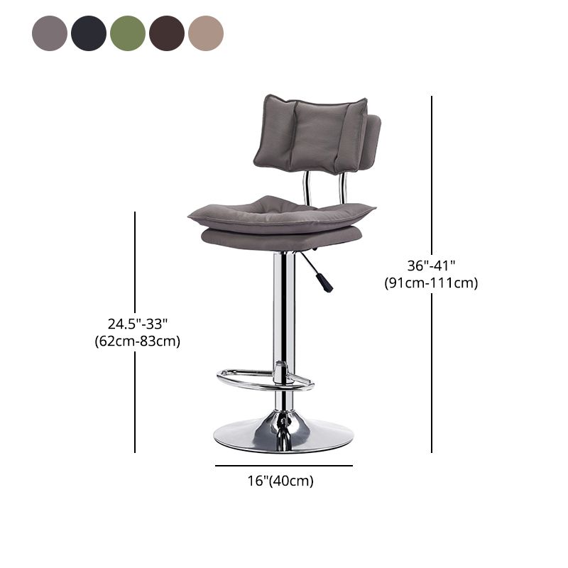 Lift and Rotate Height Stool Nordic Indoor Leather Armless Single Bar Stool Clearhalo 'Bar Furniture' 'Bar Stools' 'bar_stools' 'furn' 'furn_bar_stools' 'Furniture' 'furniture_bar_stools' 'Kitchen & Dining Furniture' 1200x1200_96b603ac-1cf7-4077-a16d-1a0ad7952b83