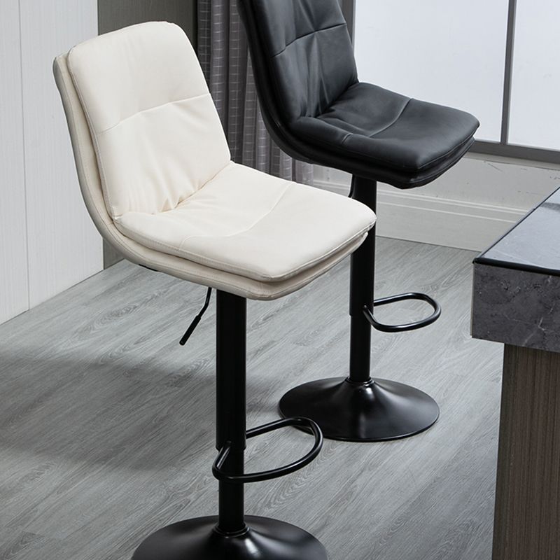 Modern Leather Bar Stool Swivel Bucket Adjustable Height Full Back Counter Stool Clearhalo 'Bar Furniture' 'Bar Stools' 'bar_stools' 'furn' 'furn_bar_stools' 'furniture_bar_stools' 'Kitchen & Dining Furniture' 'kitchen&dining_furn' 'kitchen' 'kitchen_furn' Furniture' 1200x1200_96b71a4d-cc09-4b8b-a6ff-ba08d3d2c9c7