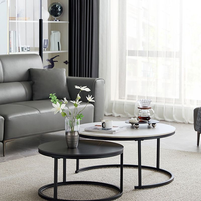 Minimalism Frame Cocktail Table Slate Top Coffee or End Table with Storage Drawers Clearhalo 'Coffee & Accent Tables' 'Coffee Tables' 'coffee_tables' 'furn' 'furn_coffee_tables' 'Furniture' 'Living Room Furniture' 1200x1200_96b731f1-352c-4bb0-afba-905e6f7f2696