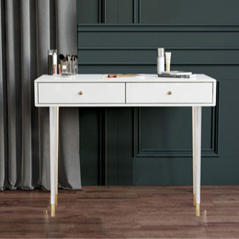 Weißer Make -up -Tisch mit 2 Schubladen 15,74 W x 29,52 "H für Schlafzimmer