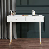 Weißer Make -up -Tisch mit 2 Schubladen 15,74 W x 29,52 "H für Schlafzimmer