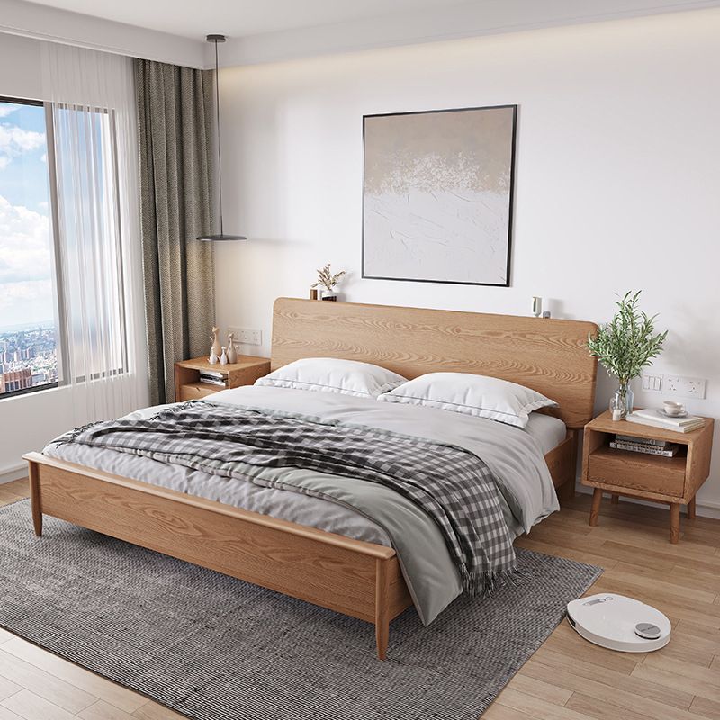 Contemporary Standard Bed Espresso Solid Wood Panel Bed with Headboard Clearhalo 'Bedroom Furniture' 'Beds' 'furn' 'furn_beds' 'Furniture' 1200x1200_96bace43-3161-479b-a996-c5e1baf6c981