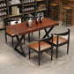 Retro Industrial Style Rectangular Solid Wood Dining Table for Coffee House and Milk Tea