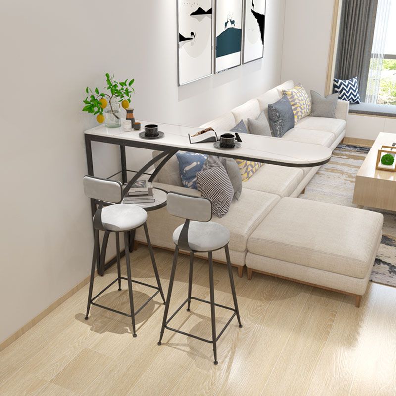 Tavolo da pub in pietra cottono da banco glam tavolo da cocktail bar ovale per soggiorno