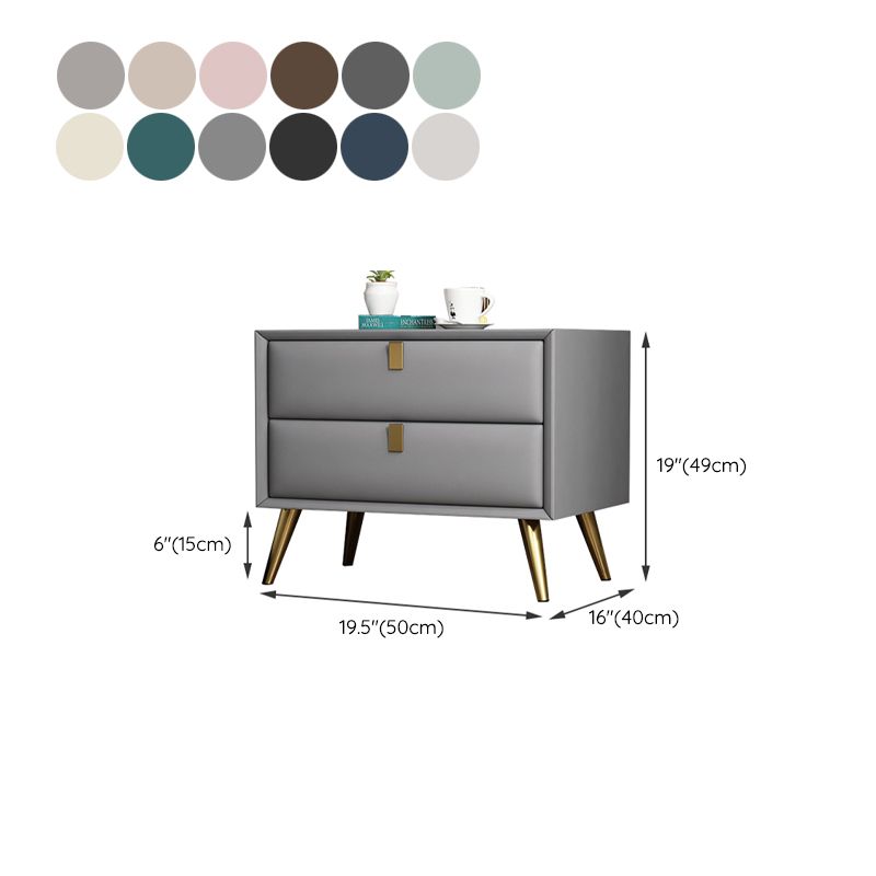 Contemporary Bed Nightstand Leather Bedside Cabinet with 2 Drawers Clearhalo 'Bedroom Furniture' 'furn' 'furn_night_stand' 'Furniture' 'night_stand' 'Nightstands' 1200x1200_96bb2850-fe5f-42df-88c4-ed28d00879d6