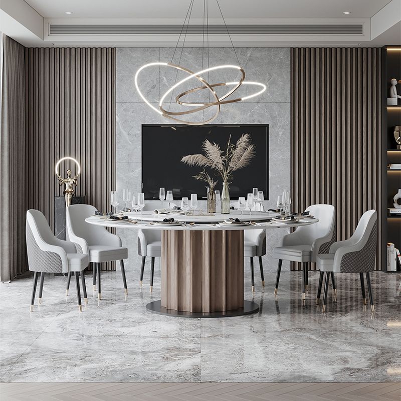 Round Pedestal Dining Table Traditional Luxury Furniture with Turntable Clearhalo 'Dining Tables & Seating' 'Dining Tables' 'dining_table' 'furn' 'furn_dining_table' 'Furniture' 'Kitchen & Dining Furniture' 1200x1200_96bc462d-b945-47b5-8208-48eeee9c8b78