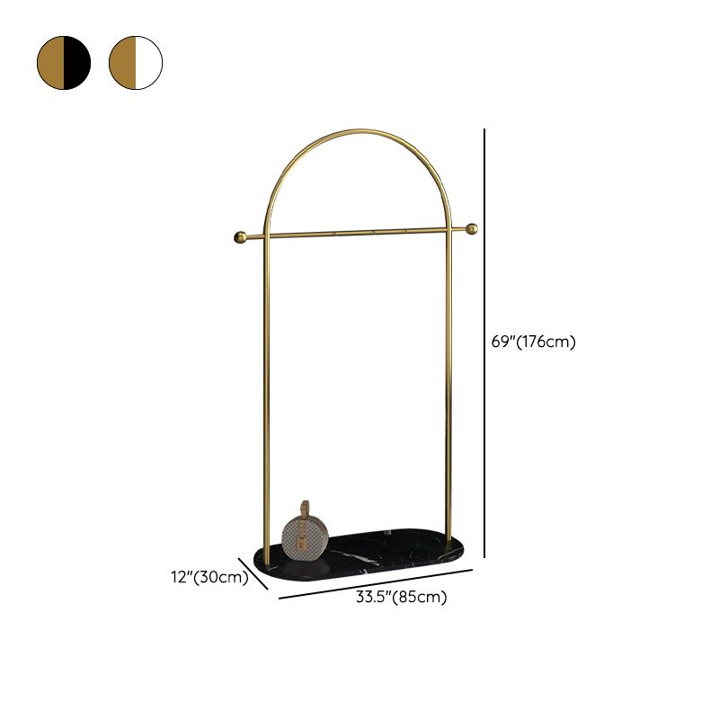 Luxurious Metallic Coat Hanger Pure Color Free Standing Marble Base Coat Rack Clearhalo 'Entry & Mudroom Furniture' 'furn' 'furn_hall_tree_coat_racks' 'Furniture' 'Hall Trees & Coat Racks' 'hall_tree_coat_racks' 1200x1200_96c152eb-b966-43d3-9d54-396975b65fe4