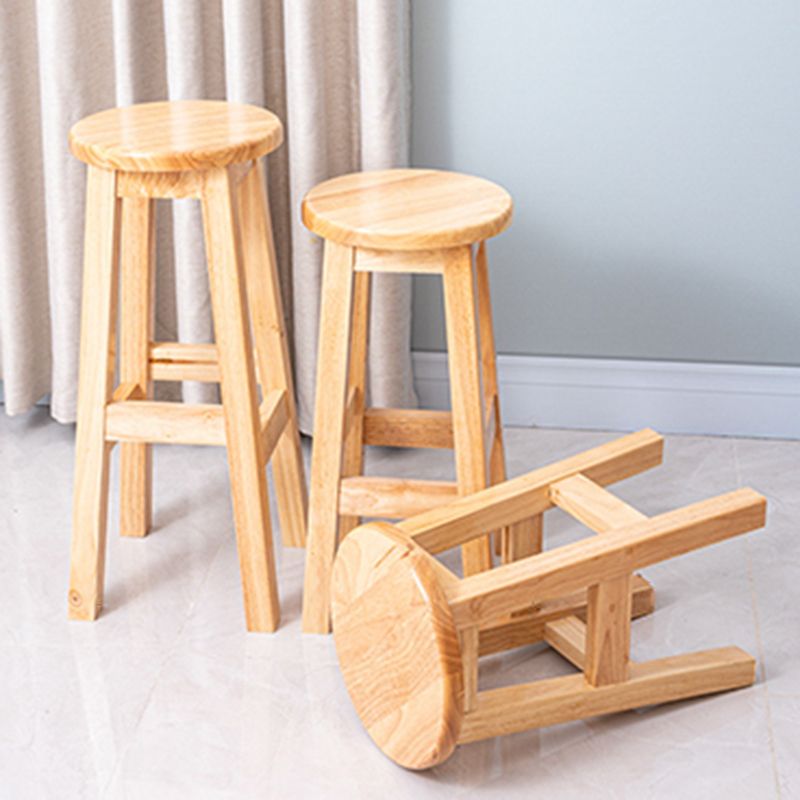 Contemporary Rubberwood Bar Stool Indoor Bar Stool with Wood Seat and Footrest Clearhalo 'Bar Furniture' 'Bar Stools' 'bar_stools' 'furn' 'furn_bar_stools' 'furniture_bar_stools' 'Kitchen & Dining Furniture' 'kitchen&dining_furn' 'kitchen' 'kitchen_furn' Furniture' 1200x1200_96c346c6-17da-47ec-abcd-1e81e186748e