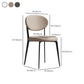 Faux de cuero y metal sillas de comedor de brazo sin brazo de color trasero