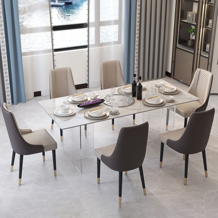 Acrylic Traditional Luxury Indoor Table Rectangle Sintered Stone Table Clearhalo ' dining_table' 'Dining Tables & Seating' 'Dining Tables' 'furn' 'furn_dining_table' 'Furniture' 'furniture_dining_table' 'Kitchen & Dining Furniture' 'kitchen&dining_furn' 'kitchen' 'kitchen_dining_table' 1200x1200_96c542a4-bd60-4df8-81df-f83da2369eef