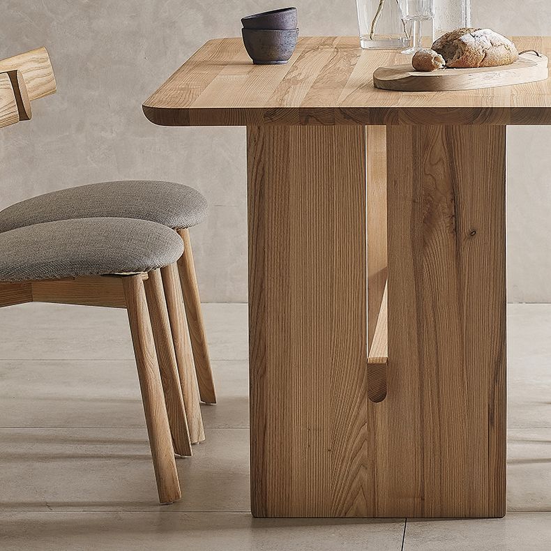 Causal Solid Wood Standard Dining Table Khaki Rectangle Shape Dining Table for Kitchen Clearhalo ' dining_table' 'Dining Tables & Seating' 'Dining Tables' 'furn' 'furn_dining_table' 'Furniture' 'furniture_dining_table' 'Kitchen & Dining Furniture' 'kitchen&dining_furn' 'kitchen' 'kitchen_dining_table' 1200x1200_96c5f9e6-bf94-4f00-8c25-c000c817b232