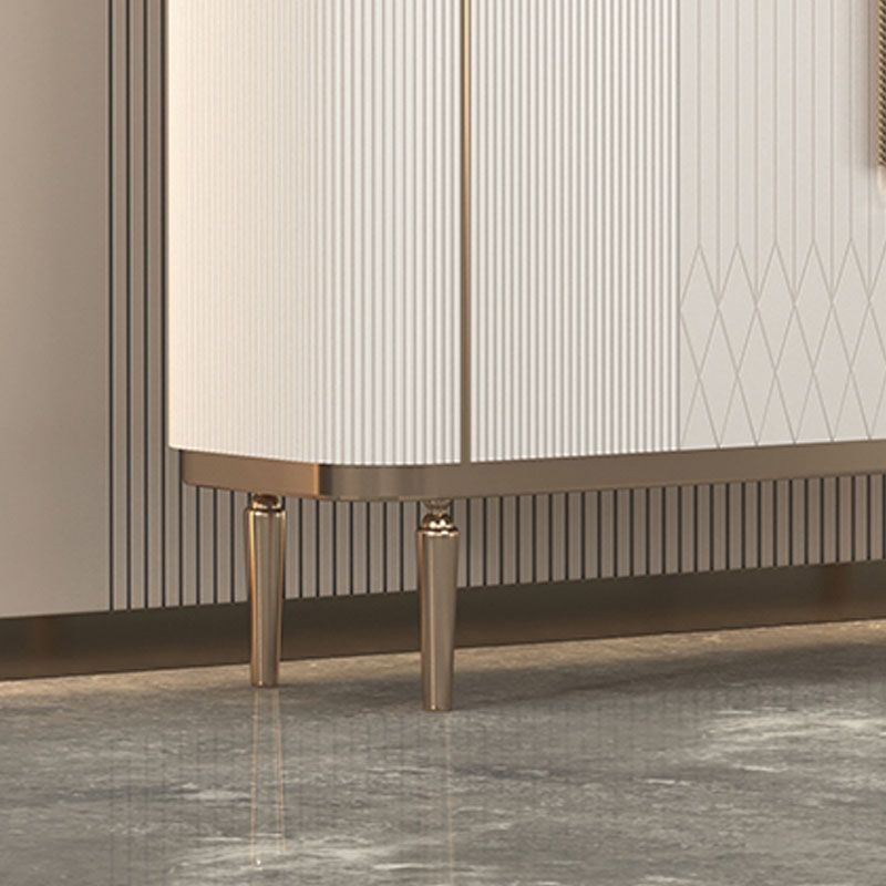 Gambe metalliche Sideboard bianca Tabella 35,4 "supporto a buffet alto con archiviazione