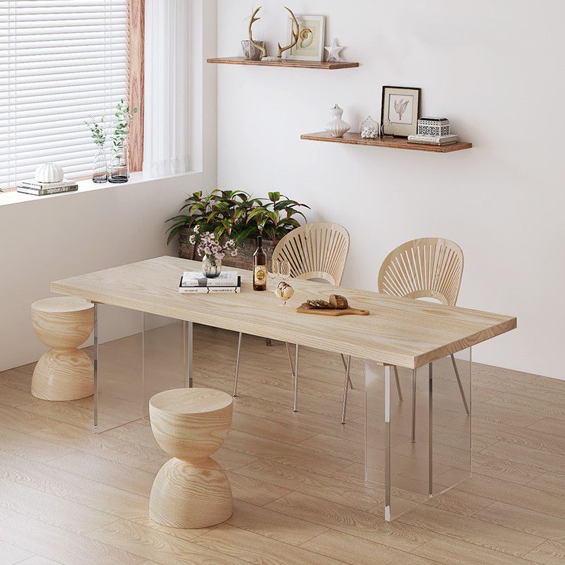 Industrial 1/2/5 Pieces Furniture Solid Wood Rectangle Dining Chairs Set in Natural Clearhalo 'Dining Room Sets' 'Dining Tables & Seating' 'dining_room_set' 'furn' 'furn_dining_room_set' 'Furniture' 'Kitchen & Dining Furniture' 1200x1200_96c8ecfe-8520-4f51-8a68-bc19e0bf8864