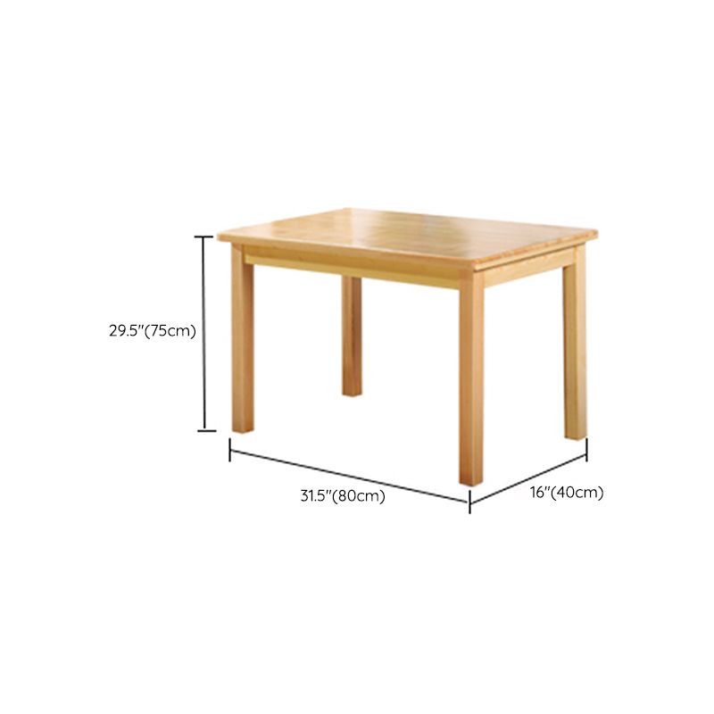 Modern Pine Natural Rectangular Top Dining Table with 4 Legs