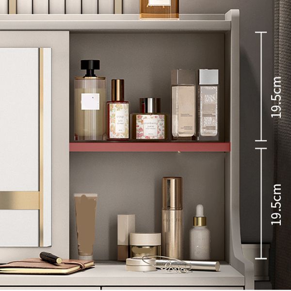 Moder de tocador de madera Costactar mesa de tocador gris/blanco con cajones