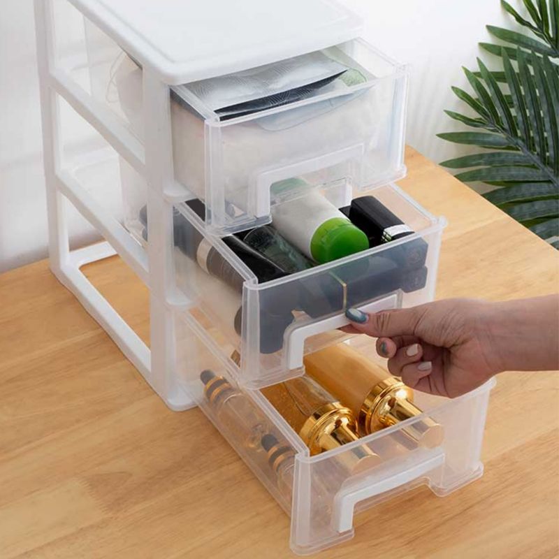 Gabinetto del file trasparente verticale moderno mobile in plastica per l'ufficio di casa