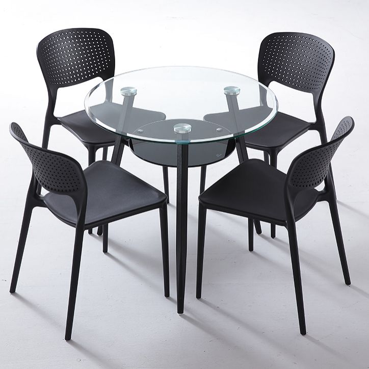 Round Tripod Base Home Furniture Clear Glass Dining Room Collection for Home Clearhalo ' dining_table' 'Dining Tables & Seating' 'Dining Tables' 'furn' 'furn_dining_table' 'Furniture' 'furniture_dining_table' 'Kitchen & Dining Furniture' 'kitchen&dining_furn' 'kitchen' 'kitchen_dining_table' 1200x1200_96cc84f6-f044-4003-9bd2-63f0d861f4ef