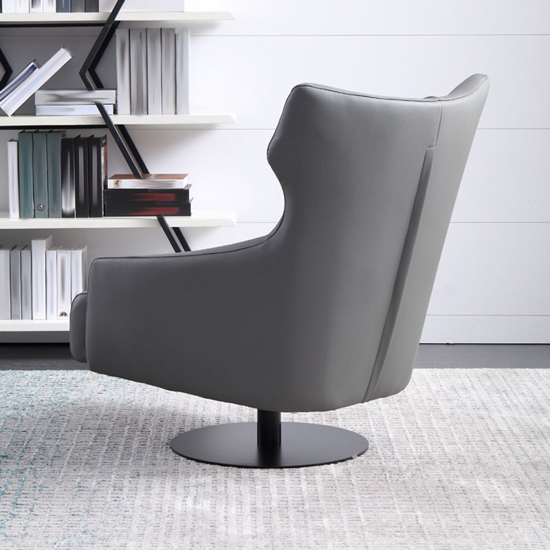 Reclinabile sedia alare in pelle incollata con poltrona da letto a gamba singola