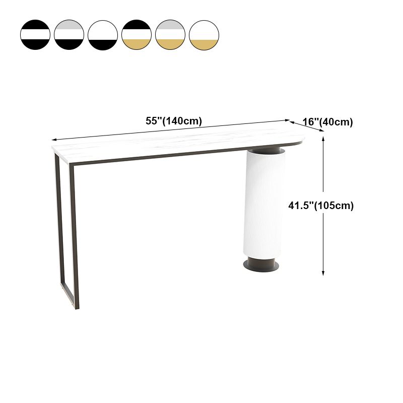 Contemporary Bar Dining Table Indoor Double Pedestal Bar Height Table Clearhalo 'Bar Furniture' 'Bar Tables' 'bar_tables' 'furn' 'furn_bar_tables' 'Furniture' 'furniture_bar_tables' 'Kitchen & Dining Furniture' 'kitchen&dining_furn' 'kitchen' 1200x1200_96cff777-4b3b-4829-9837-a95d753a660c