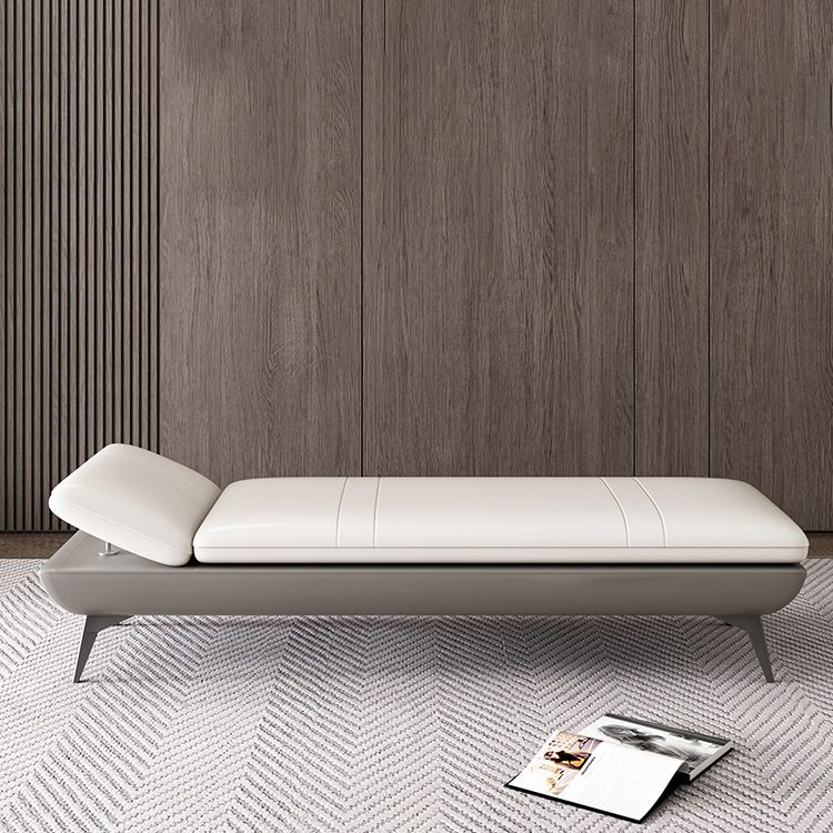 Modern Genuine Leather Bench 18"H Bedroom Seating Bench with Adjustable Headrest Clearhalo 'Benches' 'Chairs & Seating' 'furn' 'furn_benches' 'Furniture' 'Living Room Furniture' 1200x1200_96d00b0f-e48d-4274-b198-2056c73a6a31