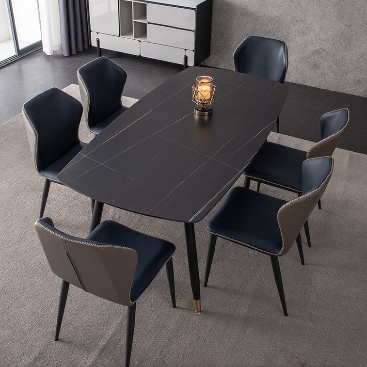 Metal Modern Rectangular Dining Table Sintered Stone Table for Kitchen and Dining Room Clearhalo ' dining_table' 'Dining Tables & Seating' 'Dining Tables' 'furn' 'furn_dining_table' 'Furniture' 'furniture_dining_table' 'Kitchen & Dining Furniture' 'kitchen&dining_furn' 'kitchen' 'kitchen_dining_table' 1200x1200_96d0e252-e50b-443c-9eed-8ecc4d557c10