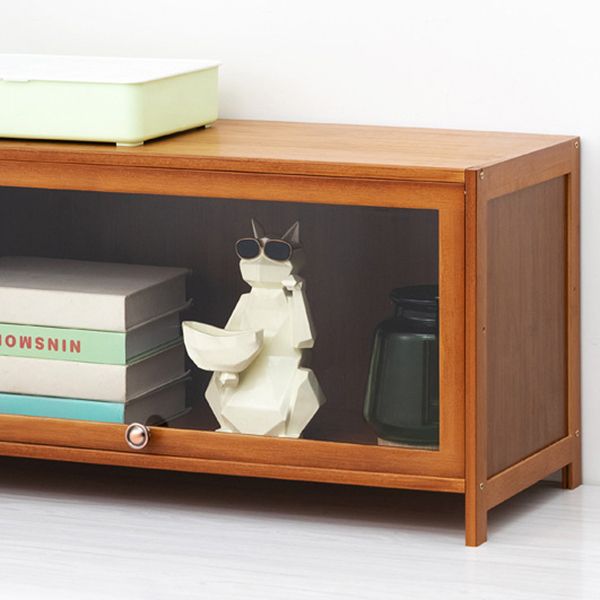 Brown Shelf Bookcase Door Standard Wood Bookcase for Home Office