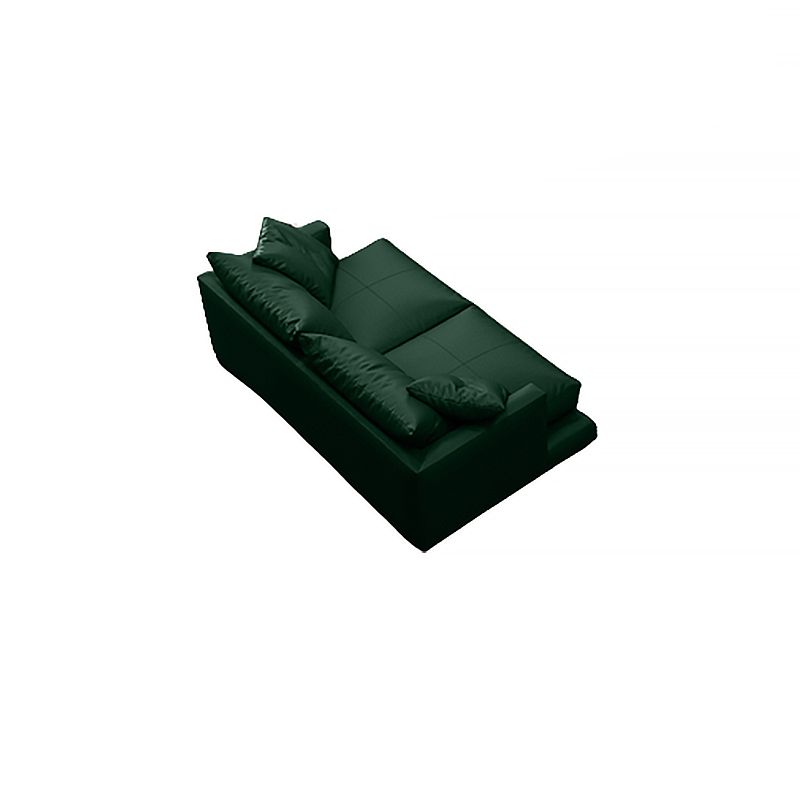 Forest Green Genuine Leather Square Arm Settee Furniture with Pillows Clearhalo 'furn' 'furn_sectionals' 'Furniture' 'furniture_sectionals' 'kitchen' 'kitchen_sectionals' 'Living Room Furniture' 'Sectionals' 1200x1200_96d1cadd-d89c-4f54-ae3b-2aa1d69f66f7