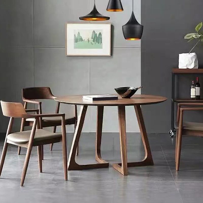 Mesa de centro con patas de trineo de madera única, mesa de cóctel redonda