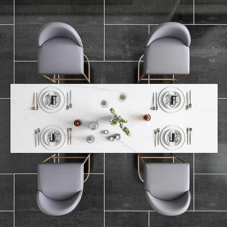 Ensemble de table de bar Glam 1/5 pièces, table de comptoir rectangulaire en pierre avec tabourets hauts pour balcon